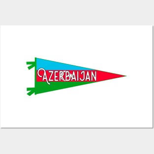 Azerbaijan Flag Pennant Posters and Art